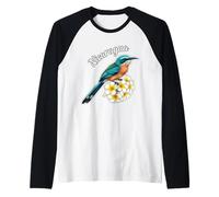 Nicaragua National Bird Guardabarranco Floral Raglan Baseball Tee