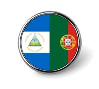 Nicaragua Portugal Flag Round Badge Funny Button Pins Brooches