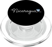 Nicaragua Typography Flag Heart PopSockets PopGrip for MagSafe