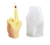 NICAVKIT 3D Hand Shaped Silicone Mold for Candle Making, Gesture Candle Mold,Middle Finger Shaped Resin Casting Mould for Making Candle Baking Soap Wax Cake Mousse Ice Cream