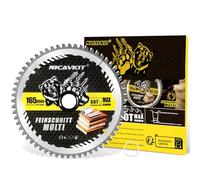 NICAVKIT Circular Saw Blade Diameter 165 x 20 mm for Wood, Metal and Aluminium and Many More Includes 16 mm Reducing Ring Multi Material Fine Cut Saw Blade 160 x 20 Compatible with Bosch, Makita