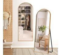 NicBex Arch Full Length Mirror, 64" x 21" Metal Free-Standing Mirror as Floor Mirror for Bedroom/Bathroom/Dorm Room/Dressing Vanity, Full Size and Modern Design, Gold(with Stand)