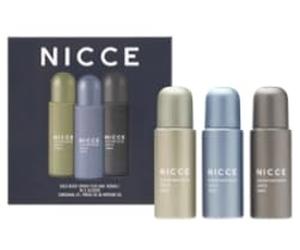 NICCE 3 x 150ml Body Sprays :Original:Fresh:Intense