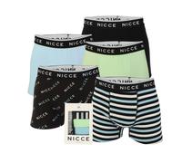 NICCE Mens 5 Pack Boxer Shorts in Multi colour - Multicolour Cotton - Size 2XL