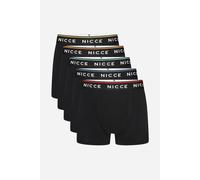 Nicce Men's 5-Pack Cotton Rich Boxer Briefs with Logo Waistband in Black | Size: Small Nicce Black S