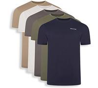 Nicce - Mens 'Buena' Everyday Multipack Essentials Cotton Rich 5 Pack T-Shirts Loungewear Tees (S, Assorted)