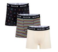 Nicce Men's Casen Boxers, Assorted Colours, Elasticated Logo Waistband, 3 Pack, Premium Soft Cotton, Classic Fit, Comfortable Men's Underwear, Medium
