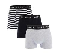 NICCE Mens Docker 3 Pack Boxer Shorts in Grey - Size Medium