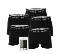 NICCE Mens Galan 5 Pack Boxer Shorts in Black Cotton - Size 2XL