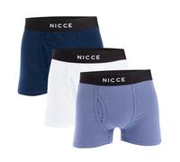 Nicce Mens Hikari Boxer Shorts (Pack of 3) - Blue/Sky Blue/White - L - Blue/Sky Blue/White