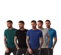 Nicce - Mens 'MEXBO' Small Everyday Multipack Essentials Cotton Rich 5 Pack T-Shirts Loungewear Tees (S, Assorted)