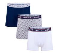 Nicce Men's Porter Boxers, Assorted Colours, Elasticated Logo Waistband, 3 Pack, Premium Soft Cotton, Classic Fit, Comfortable Men's Underwear, Large