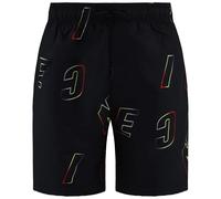 Nicce Men's Stretch Waist Black Printed Surface Swim Short | Size: Medium Nicce Black M