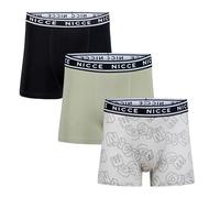 Nicce Men's Wesson Boxers, Assorted Colours, Elasticated Logo Waistband, 3 Pack, Premium Soft Cotton, Classic Fit, Comfortable Men's Underwear, Large