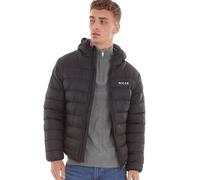 Nicce Spindle Mens Hooded Puffer Jacket Water Resistant Zip Pockets Padded Insulated Coat Black S