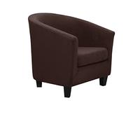 NICCEN Waterproof Club Chair Slipcover Suede fabric Tub Chair Cover Stretch Armchair Barrel Chair covers with Elastic Bottom for Living Room Bedroom -light brown