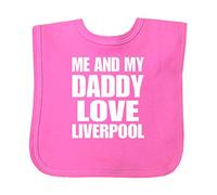 Niccolas B BabyPrem Baby Feeding Bib Me and My Daddy Love Liverpool Pink