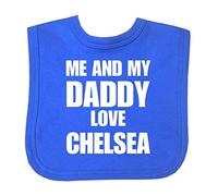 Niccolas B Me and my Dad Love Chelsea Hook and Loop Fastening Baby Bib Royal Blue - 100% Cotton