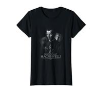 Niccolo Machiavelli Power Statecraft and Political Strategy Value Graphic T-Shirt, Women, Black, XS