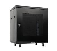 NICCOO 12U Server Rack Data Cabinet Wall Mounted 19inch Storage Rack Portable AV Cabinet with 4 Detachable Wheels for Home, Office, Server Room Network Computer Equipment