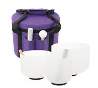 NICCOO 3PCS Crystal Singing Bowls,Crystal Sound Bowl Meditation Set, White Sing Bowel Set Heart Chakra Quartz Gift For Healing Prayer Yoga Relaxation With Carrying Case