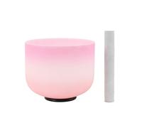 NICCOO 8 inch Crystal Singing Bowl Sound Healing F Note Heart Chakra Quartz Gift for Meditation Prayer Yoga Relaxation with O-Ring and Mallet Pink