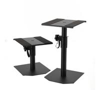 NICCOO Adjustable Speaker Stands for Desk - Heavy Duty Desktop Speaker Stands with 25kg Load Capacity - Studio Monitor Stands with EVA Padding for Near Field Monitor Stands (22-36cm, Black, Pair)