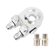 NICCOO Aluminium Oil Filter Cooler Sandwich Plate Adapter, 3/4-16 UNF / M20 x 1.5 Fitting, Universal Car Oil Gauge Filter Adapter Kit