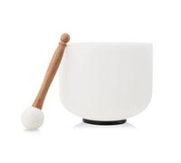 NICCOO Crystal Singing Bowl Sound Healing G Note Heart Chakra Quartz Gift for Meditation Prayer Yoga Relaxation with O-Ring and Mallet White