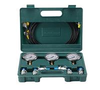NICCOO Hydraulic Pressure Gauge Kit, Pressure Tester, 250 Bar - 600 Bar Stainless Steel Pressure Gauge Test Meter Set with Test Couplings Test Hose for Digger Construction Machine