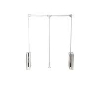 NICCOO Pull Down Clothes Rail Wardrobe Lift Rail Extendable Pull Out Wardrobe Hanging Rail 510-660mm Adjustable 20kg Capacity