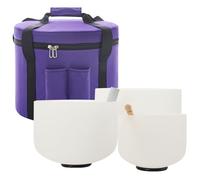 NICCOO Set of 3 PCS Crystal Singing Bowls Sound Healing Meditation 8/10/12 inch Random Note Heart Chakra Clear Quartz Gift for Prayer Yoga Relaxation With Carrying Case