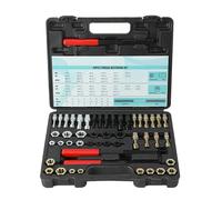 NICCOO Thread Chaser Repair Set 49PCS Universal Metric Thread Restorer Kit with 24 Rethreading Dies, 22 Rethreading Taps and 3 SAE Thread Files