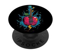 Nice Apple Guitar for Rock Music Lovers PopSockets Adhesive PopGrip