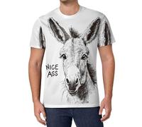 Nice Ass Funny Donkey Fashion Print T-Shirts Short Sleeve Workout Shirt Mesh Quick Dry Athletic Crew Neck Tee for Men 5XL