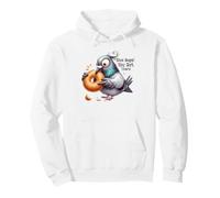 Nice Bagel You Got There Funny Pigeon Eating Pullover Hoodie