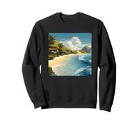 Nice Beach Houses with Palm Trees for Ocean Lovers Sweatshirt