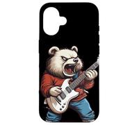 Nice Bear with Rock'n Roll Guitar Costume Case for iPhone 16