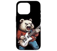 Nice Bear with Rock'n Roll Guitar Costume Case for iPhone 16 Pro
