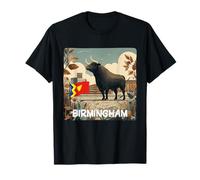 Nice Birmingham View Graphic with Bull for Boys and Girls T-Shirt