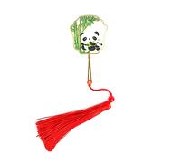 Nice Bookmark Funny 3D Cartoon Chinese Panda Reading Student Office Stationery Unique Gift Chinese Metal