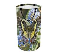 Nice Butterfly Laundry Hamper with Handles Collapsible Round Laundry Basket Waterproof Dirty Clothes Hamper Lightweight Clothing Storage for Bathroom Bedroom Dorm