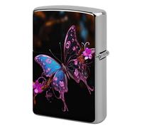 Nice Butterfly Lighter Case Pouch Double-Sided Metal Lighter Sleeve Scratch & Drop Resistant Lighters Protector Fits Standard Kerosene Lighters Pocket Protective Cover for Camping Party