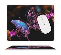 Nice Butterfly Mouse Pad Ultra Thin, Leather Mousepad with Waterproof Smooth Surface, Anti Slip Mouse Pad for Gaming, Office & Home, 10 X 8 Inch