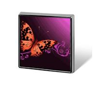 Nice Butterfly Printed Square Aluminum Lapel Pin Lightweight Metal Square Brooch with Effortless Elegance for Any Look And Occasion