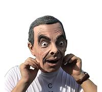 nice--buy Mr. Bean Full Head Latex Mask Cosplay Helmet Funny British Sitcom Flexible Mask Halloween Costume Prop