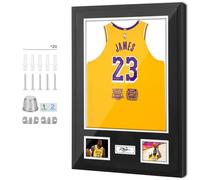 Nice C Jersey Frame Display Cases, Jersey Frame with Photo Slots, T Shirt Shadow Box Shirt Display Case, 98% UV Protection, Football Basketball Baseball Soccer (1 Pack)