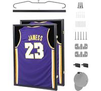 Nice C Jersey Frame, Football Shirt Frame, Jersey Frame Display Case, Shadow Box, Football Jersey Display Case with 98% UV Protection, Hangers and Hookers, Valet Pinboard, Acrylic, Basketball (2 Pack)