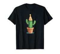 Nice Cactus in Party Hat Graphic Sparks Laughs Outfit T-Shirt