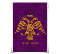 Nice Captain Ancient Empire Banner Empire Flag A3 Poster Emblem Prints Wall Art (Byzantine Empire)